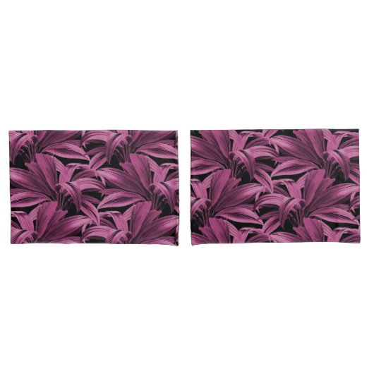 Deep Pink Tropical Palm Kissenbezug (Vorderseite-Set)