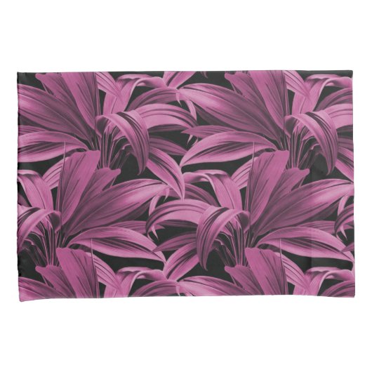 Deep Pink Tropical Palm Kissenbezug (Vorderseite-Rechts)