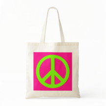 Deep Pink und Chartreuse Peace Symbol
