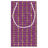 Deep Pink und Gold Streifen Geschenktasche Kleine Geschenktüte (Rückseite)