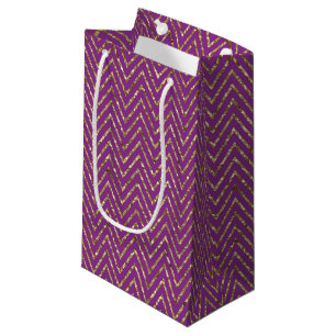 Deep Pink und Gold Zig-Zags Geschenktasche Kleine Geschenktüte