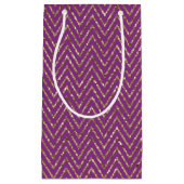 Deep Pink und Gold Zig-Zags Geschenktasche Kleine Geschenktüte (Vorderseite)