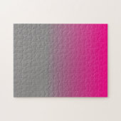 Deep Pink und Grau Ombre Muster Puzzle (Horizontal)