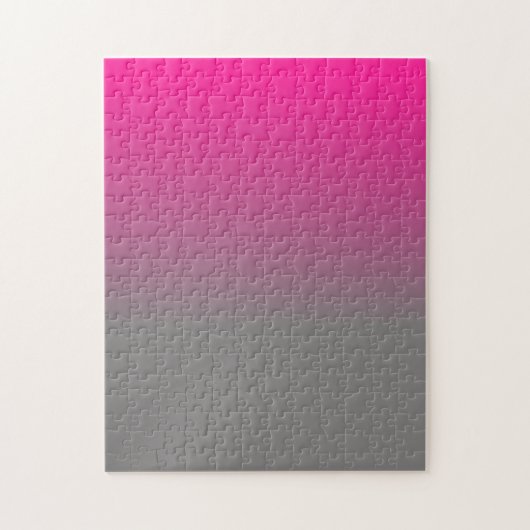 Deep Pink und Grau Ombre Muster Puzzle (Vertikal)