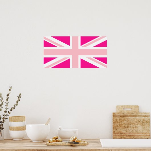 Deep Pink Union Jack Poster (Küche)