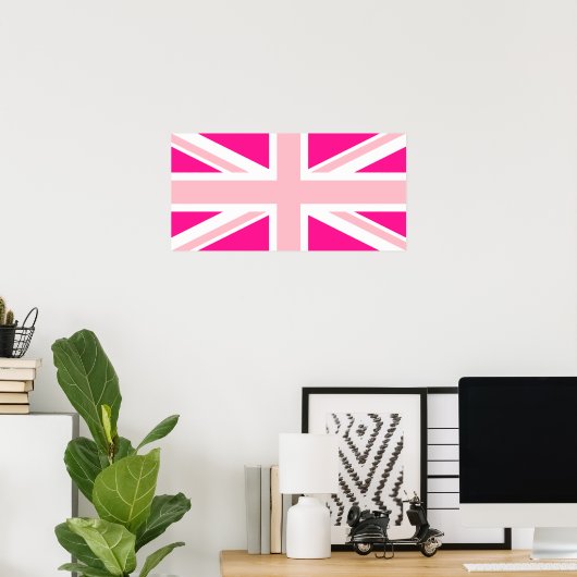 Deep Pink Union Jack Poster (Heimbüro)