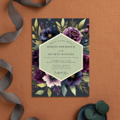 Deep Plum Bloom Autumn Wedding Einladung