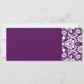 Deep Plum Damask Wirbel Hochzeitsfeier Einladung (Rückseite)