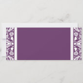 Deep Plum Damask Wirbel Hochzeitsfeier Einladung (Vorderseite)