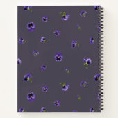 Deep Plum Gray Purple Pansy Floral Pattern Notizblock (Rückseite)