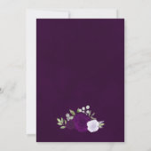 Deep Plum Lila & Lavender Boho Rose Hochzeit Einladung (Rückseite)