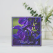 Deep Purple Delphinium Dankeskarte (Stehend Vorderseite)