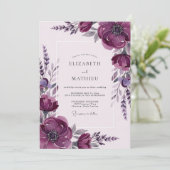 Deep Purple Ethereal Spring Wedding Einladung (Stehend Vorderseite)