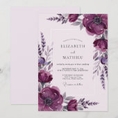 Deep Purple Ethereal Spring Wedding Einladung (Vorne/Hinten)