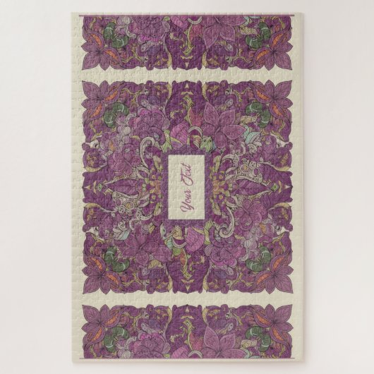 Deep Purple Floral Intricate Jigsaw Puzzle (Vertikal)