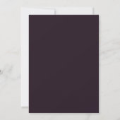 Deep Purple Floral Romance Wedding Einladung (Rückseite)