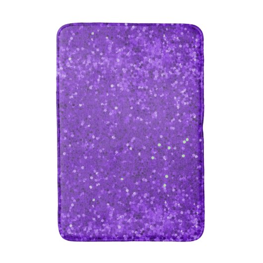 Deep Purple Glam Faux Glitter Pattern Badematte (Vorderseite Vertikal)
