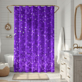 Deep Purple Glam Faux Glitter Pattern Duschvorhang