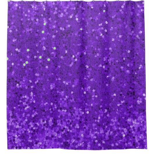 Deep Purple Glam Faux Glitter Pattern Duschvorhang (Vorderseite)