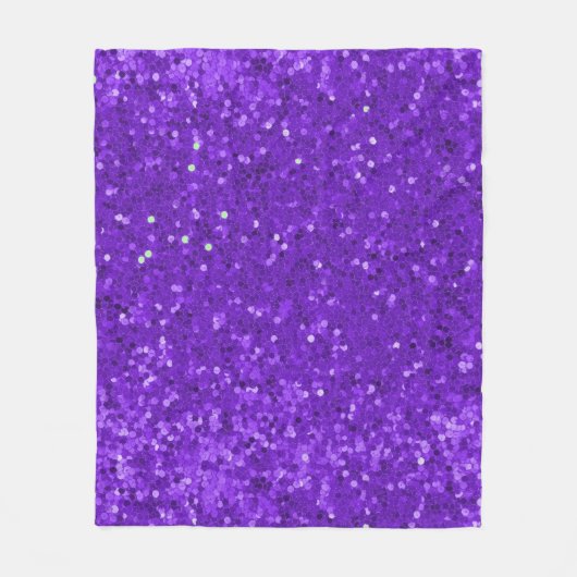 Deep Purple Glam Faux Glitter Pattern Fleecedecke (Vorderseite)