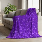 Deep Purple Glam Faux Glitter Pattern Fleecedecke