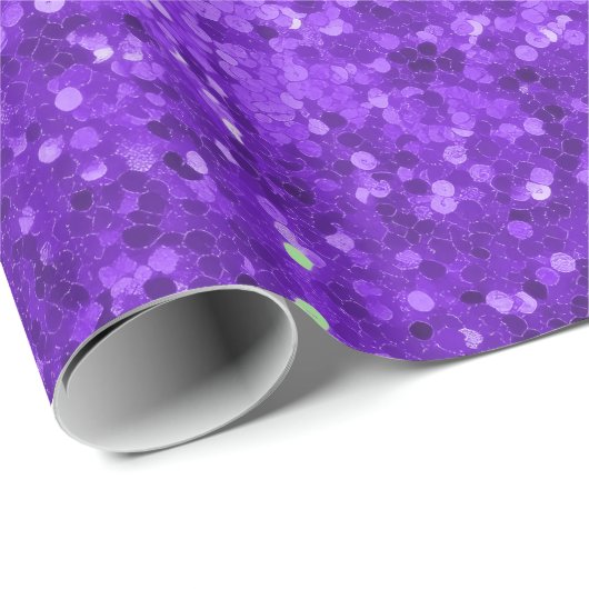 Deep Purple Glam Faux Glitter Pattern Geschenkpapier (Rolleneckpunkt)