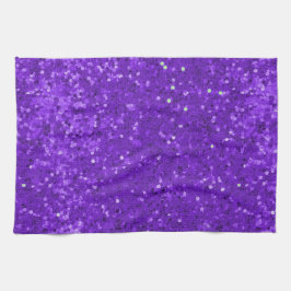 Deep Purple Glam Faux Glitter Pattern Geschirrtuch