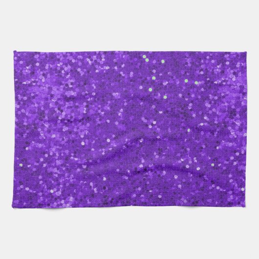 Deep Purple Glam Faux Glitter Pattern Geschirrtuch (Horizontal)