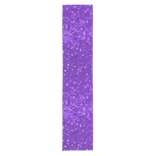 Deep Purple Glam Faux Glitter Pattern Kurzer Tischläufer (Vorderseite)
