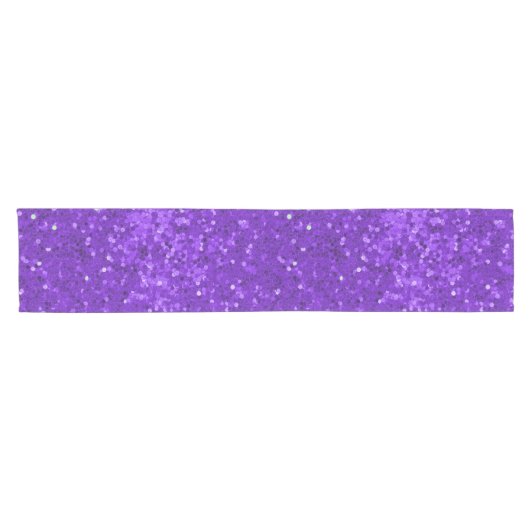 Deep Purple Glam Faux Glitter Pattern Kurzer Tischläufer (Horizontal)