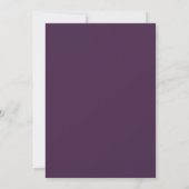 Deep Purple Gold Leaf Hochzeit Einladung (Rückseite)