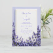 Deep Purple Lavender Rustic Gold Frame Einladung (Stehend Vorderseite)