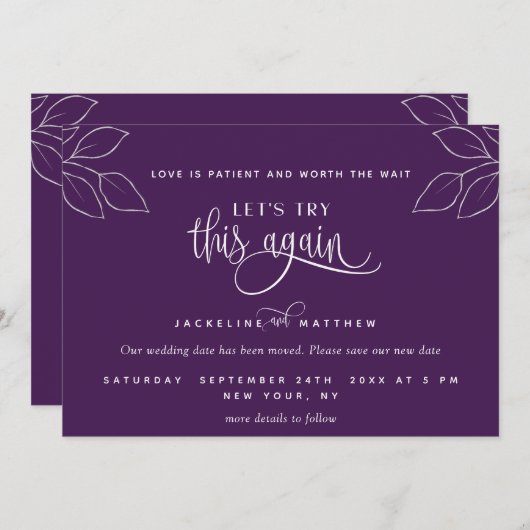 Deep Purple, Let's Try This Again, Love is Patient Save The Date (Vorne/Hinten)