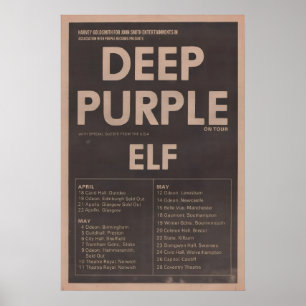 DEEP PURPLE Poster - 1974 org. NME - auf Tournee m