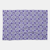 Deep Purple, Purple, Periwinkle und Weiß Damast Geschirrtuch (Horizontal)