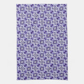 Deep Purple, Purple, Periwinkle und Weiß Damast Geschirrtuch (Vertikal)