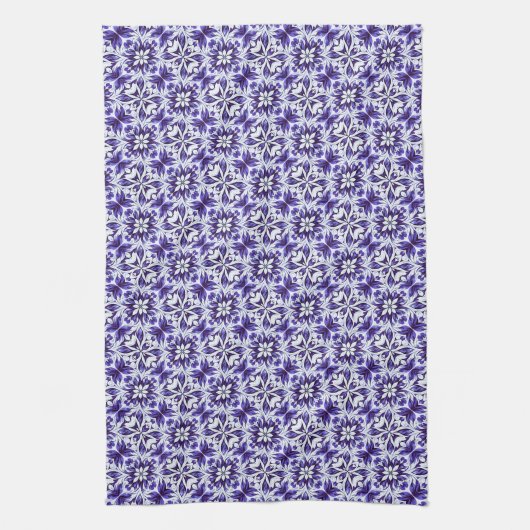 Deep Purple, Purple, Periwinkle & White Damask  Geschirrtuch (Vertikal)