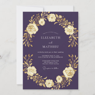 Deep Purple Rose Hochzeit Einladung