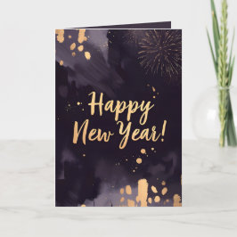 Deep Purple Striche-Neujahrskarte Feiertagskarte