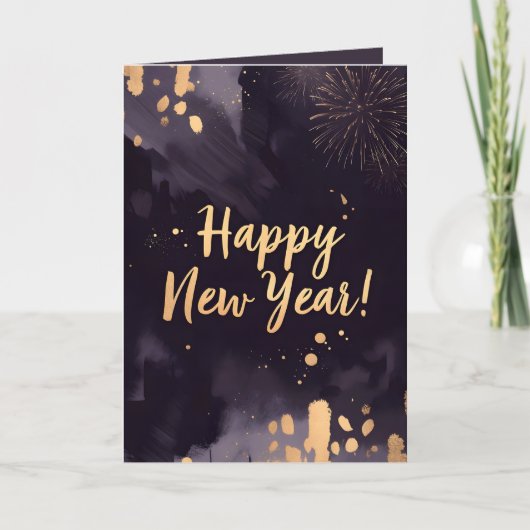 Deep Purple Striche-Neujahrskarte Feiertagskarte (Vorderseite)