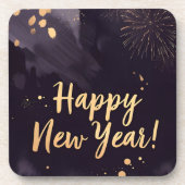 Deep Purple Strokes-New Year's Card Getränkeuntersetzer (Vorderseite)