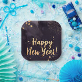 Deep Purple Strokes-New Year's Card Pappteller (Party)