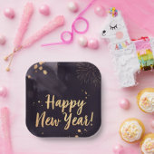 Deep Purple Strokes-New Year's Card Pappteller (Party)