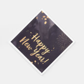 Deep Purple Strokes-New Year's Card Serviette (Ecke)