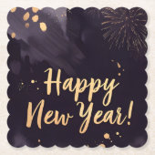 Deep Purple Strokes-New Year's Card Untersetzer (Vorderseite)