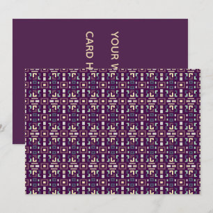 Deep Purple und gedämpfte erdige abstrakte Geometr Einladung