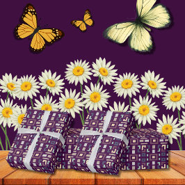 Deep Purple und gedämpfte erdige abstrakte Geometr Geschenkpapier