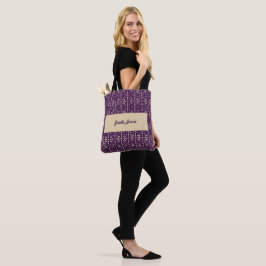 Deep Purple und gedämpfte erdige abstrakte Geometr Tasche