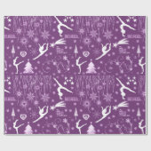 Deep Purple und weißes festliches Geschenkpapier (Flach)