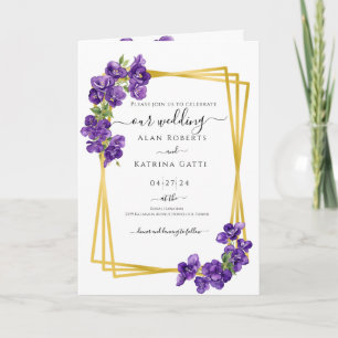 Deep Purple Violets Hochzeitseinladung Einladung
